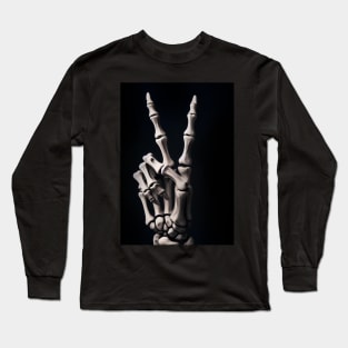 Skeleton human peace sign Long Sleeve T-Shirt